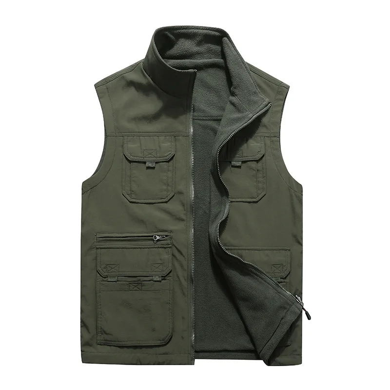 

Autumn And Winter Outdoor Waistcoat Men's Casual Fashion Stand Collar Double-sided Wear Fishing Photography Director Waistcoat 8