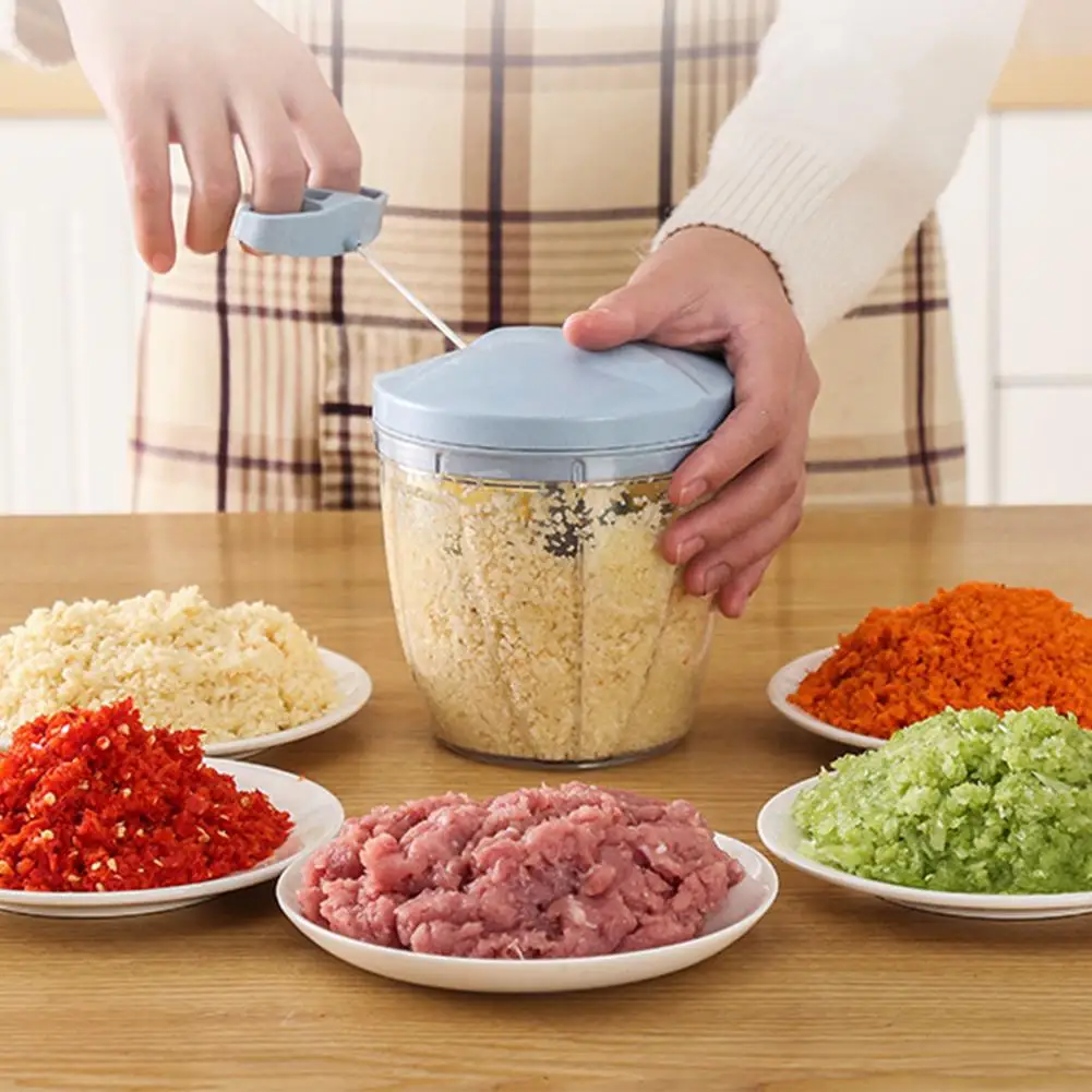 Бытовой ручной измельчитель, Кухонный комбайн, яйцо, овощи, мясо, лук, чеснок, петрушка, Мясорубка с 5 фрезами, яичная кулинарная машина