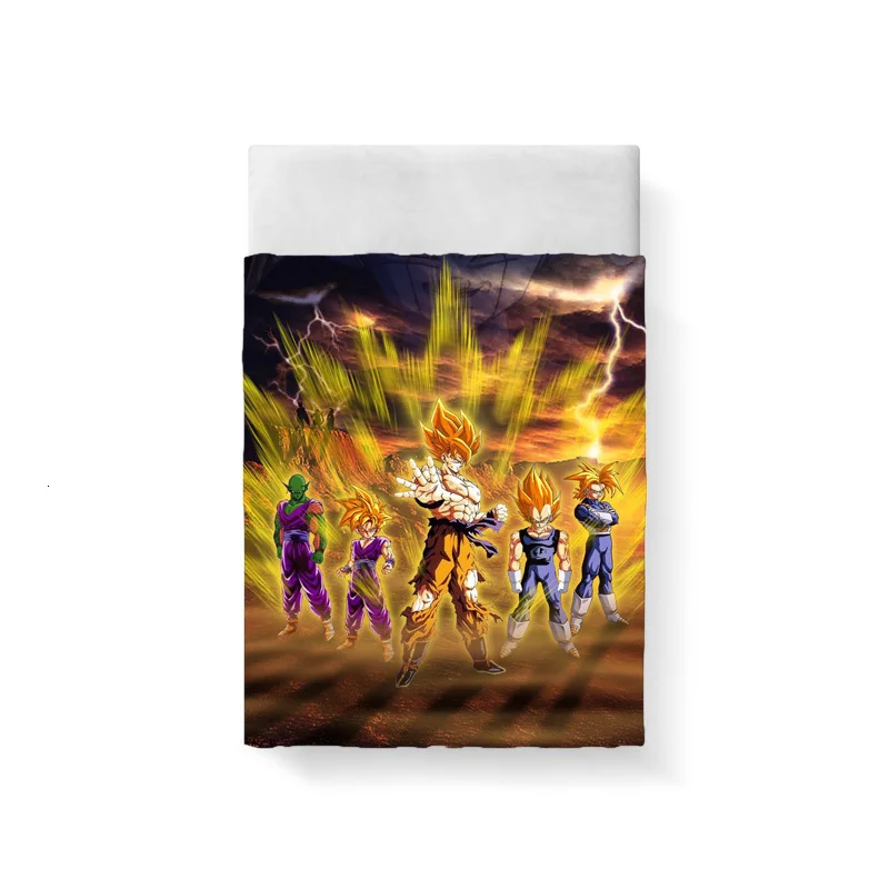 Комплект постельного белья Dragon Ball, 3D King size, хлопковое постельное белье, роскошные edredones y conjuntos de ropa de cama, домашний текстиль, Комплект постельного белья