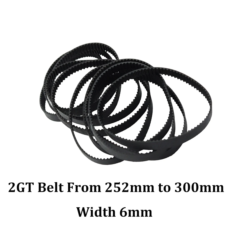 

1pcs GT2 6mm Closed Loop Rubber Timing Belt 252 260 264 268 270 274 278 280 284 288 290 292 294 300mm 2GT 3D Printer Parts