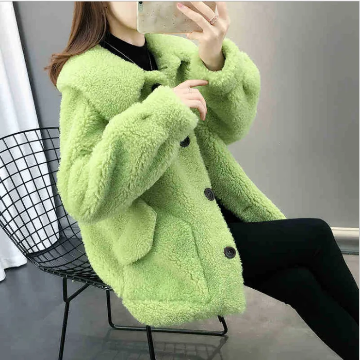 Heydress Зеленый однобортный свободный искусственный мех пальто женская верхняя одежда замшевые зимние теплые куртки пальто женские желтые Топы