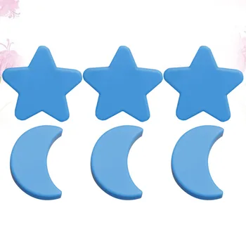

6 Pcs Soft Door Pull Bar Plastic Simple Handle Fashion Drawer Door Knob Practical Furniture Wardrobe Grip for Kids Room (Blue, M