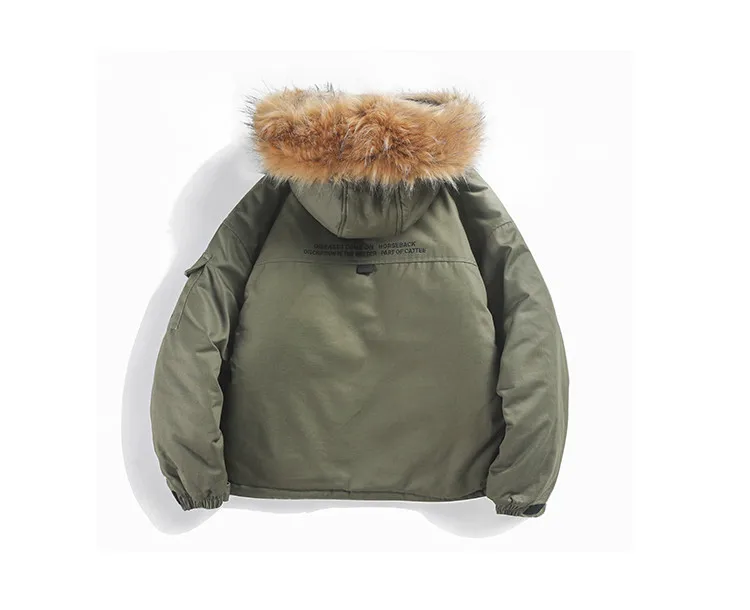 Nanxia Qiaozhuang Winter Hooded Cotton-padded Clothes Japanese-style Loose Casual Solid Color Versatile Function Large Fur