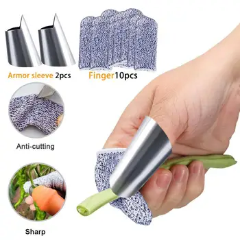 

Adjustable Vegetable Harvesting Cutter Anti-Cut Metal Finger Cover Practical Harvesting Device Hand Protector Gardening Tools