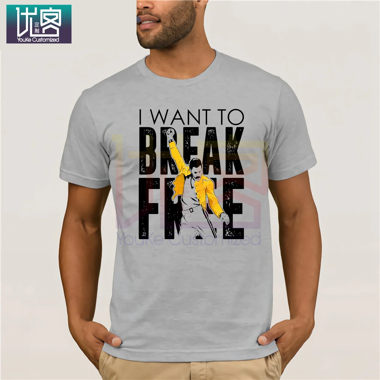 Футболка Queen Freddie Mercury I Want To Break Free Мужская футболка с коротким рукавом юмором топы
