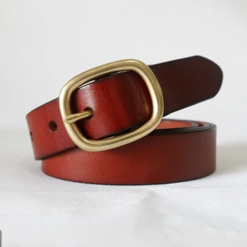 

High Quality Beautiful Women's Belts 2020 Simple Wild Fashion Korean Pure Cowhide Leather Ladies Wide Belt Decoration with Jeans