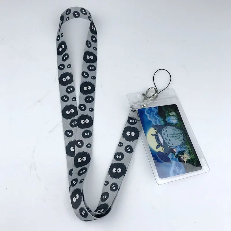 Card F URORU мультфильм Мой сосед Тоторо ремень ремешки для ключей ID карты ТРЕНАЖЕРНЫЙ зал мобильный телефон ремень USB держатель значок веревка симпатичная цепочка для ключей Новинка - Цвет: Card F