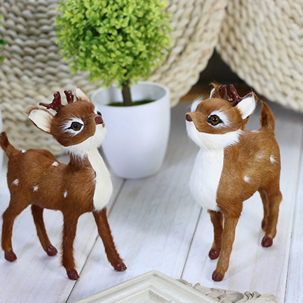 Имитация мини 3D Sika олень миниатюры домашний сад фигурки пушистые животные модель игрушки Сказочный Сад украшение стола украшения