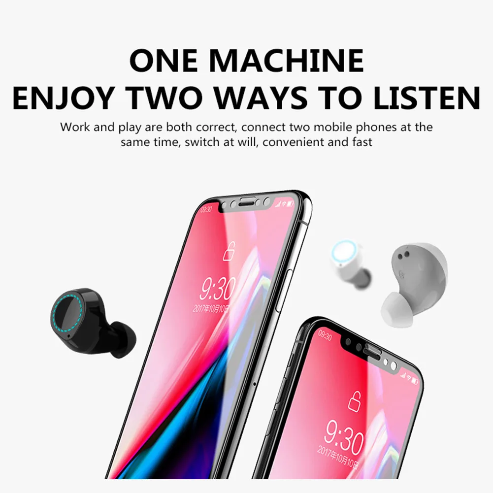 CLAITE TWS, беспроводные bluetooth 5,0 наушники, Автоматическое Сопряжение, водонепроницаемые, спортивные, HD, с шумоподавлением, стерео гарнитура с микрофоном