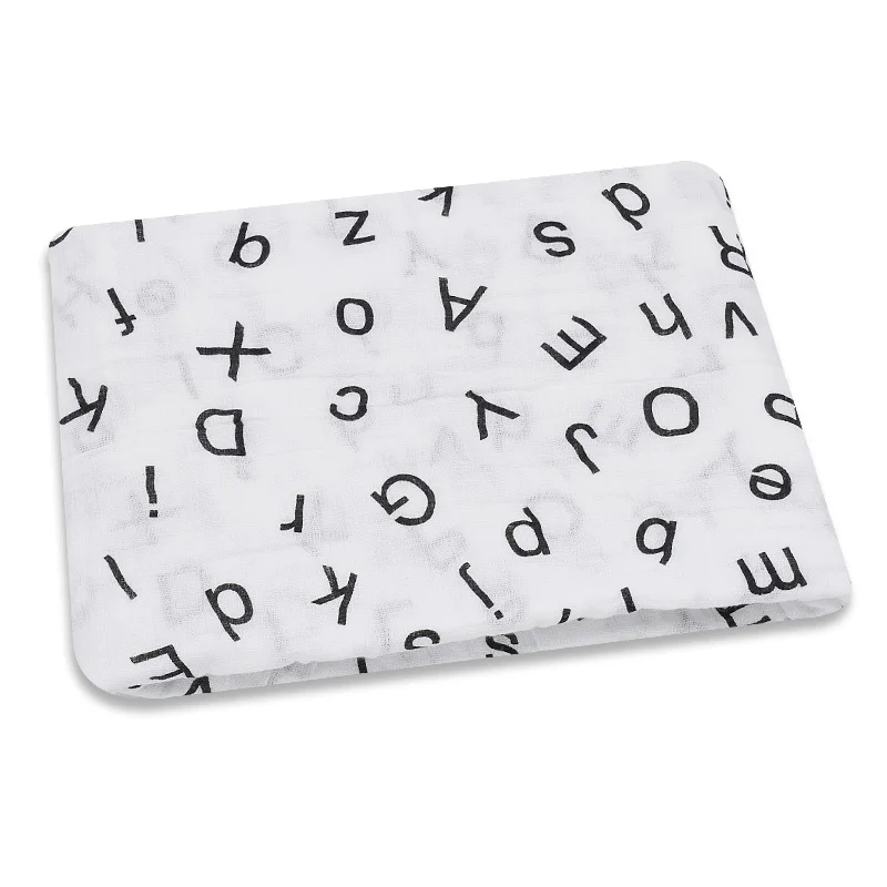 Letters Розовый Лебедь, хлопок, муслиновые одеяла, постельные принадлежности для младенцев, Пеленальное полотенце, многофункциональные конверты для пеленки для новорожденных, одеяла для малышей - Цвет: Letters