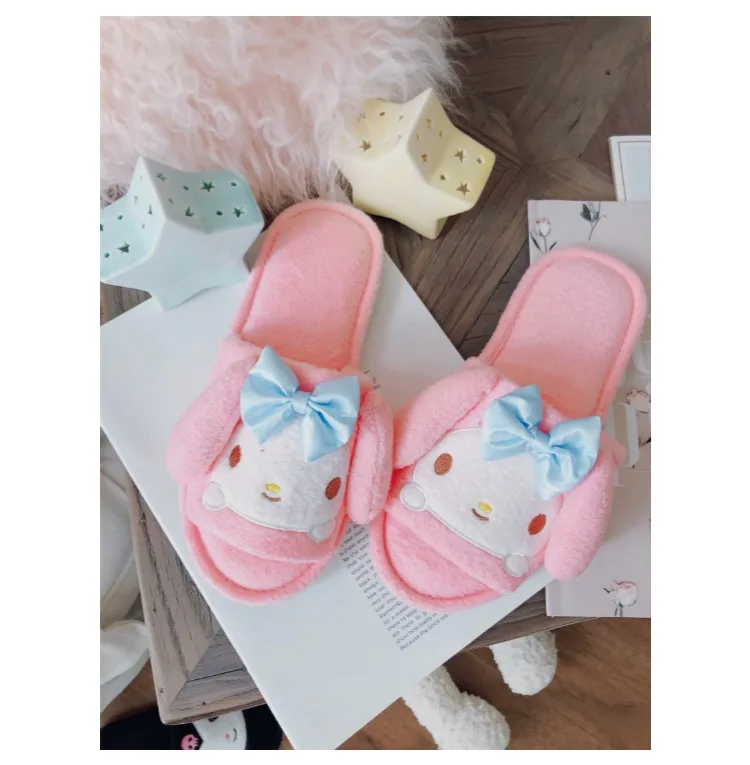 IVYYE koomi Cinnamoroll; домашние тапочки с рисунком из аниме; зимняя теплая домашняя обувь; плюшевые домашние тапочки; Новинка; подарки на день рождения