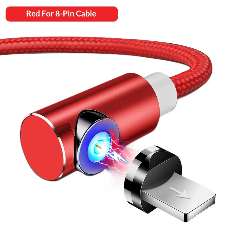 For 8-Pin Red Светодиодный магнитный СВЕТОДИОДНЫЙ модуль панели управления usb-кабелем для samsung Galaxy S9 S10 Note 9 мобильный телефон 3A кабель для быстрой зарядки для IPhone - Цвет: For 8-Pin Red