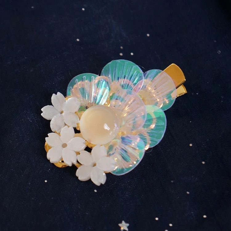 1PC Hair Clip Заколки в старинном стиле Hanfu Kanzashi, аксессуары для волос, заколка в виде ракушки с кисточками, сказочные заколки для волос, украшения для волос ручной работы, косплей - Цвет: 1PC Hair Clip