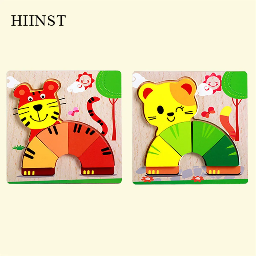 HIINST пазл, игрушки для детей, деревянные пазлы с животными, обучающие игрушки для детей, транспорт, раннее развитие интеллекта, игрушки