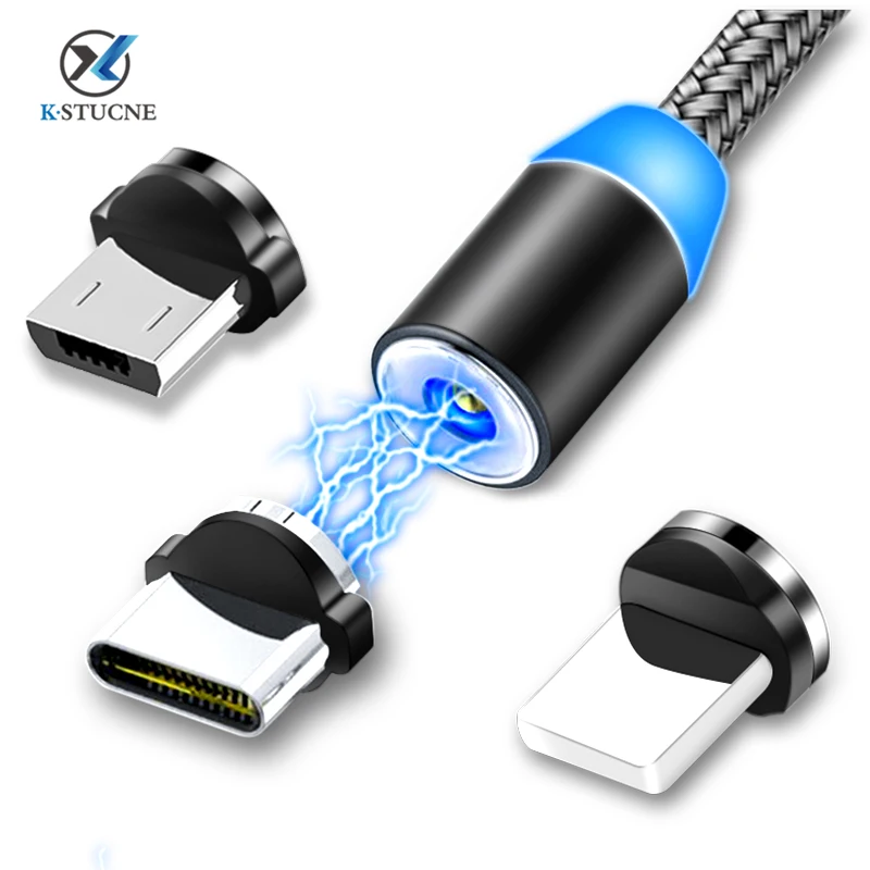 

Magnetic Cable lighting 2.4A Fast Charge Micro USB Cable Type C Magnet Charger 1M Braided Phone Cable for iPhone Xs Samsung Wire