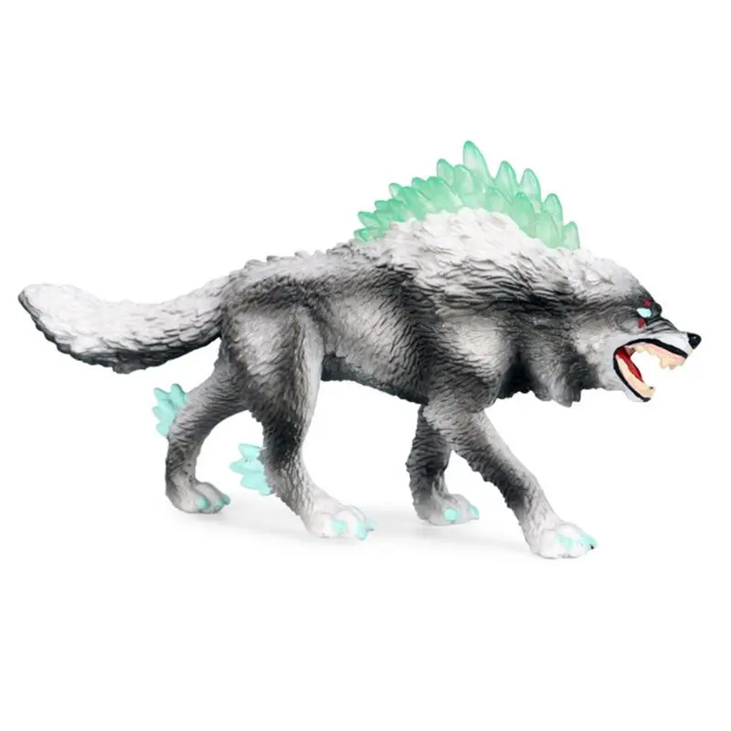 

Simulation Solid Static Animal Model Ornament Realistic Snow Wolf Children Toy