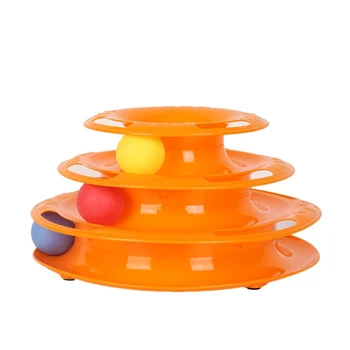 

Cat Crazy Ball Disk Interactive Pet Toys Amusement Plate Play Disc Trilaminar Turntable Cat Toy New Year