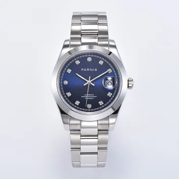 

Parnis Men’s Mechanical Watch Blue Dial Miyota 8215 Automatic Movement men watches calendar Man Clock 2020 orologi uomo relogios