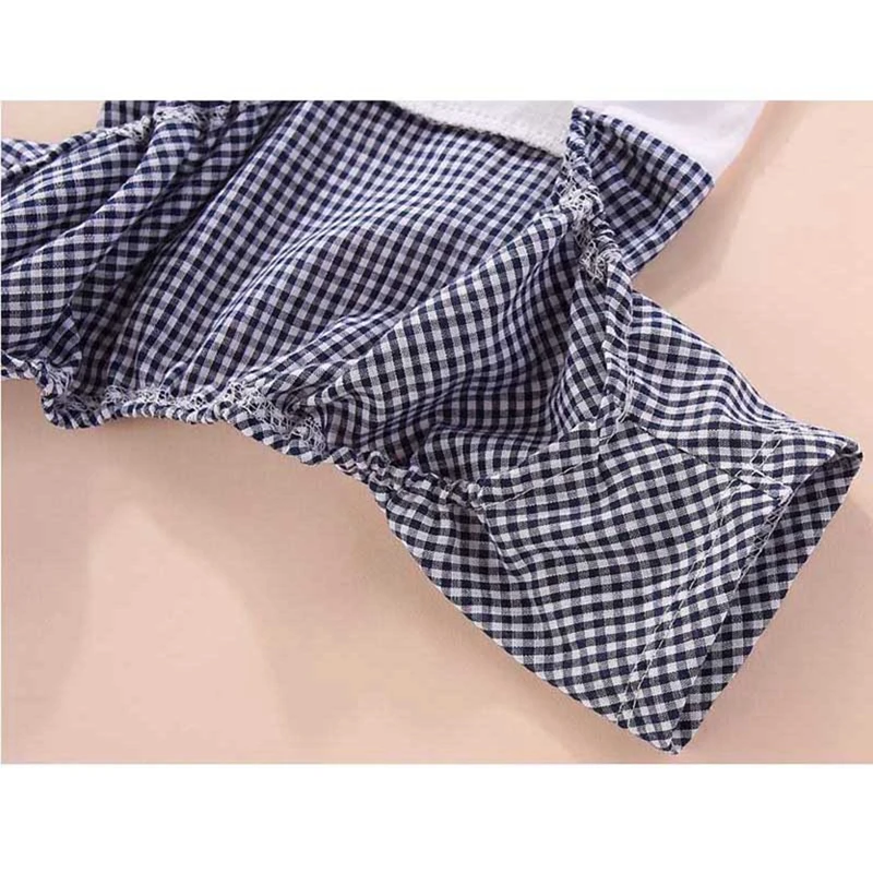 Летняя Клетчатая рубашка в английском стиле для пар одежда собак на выходные