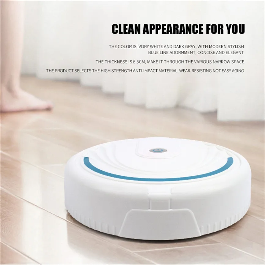 Robotic Vacuum Cleaner USB Full Automatic Mini Vacuuming Robot Household Appliances Charging Sweeper Floor Dust Planned Wash Mop