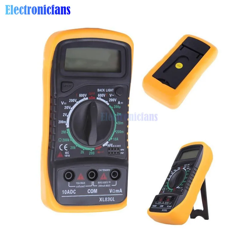 

XL830L Mini Multimeter LCD Digital Multimetro For Volt Amp Ohm Tester Meter AC/DC Voltmeter Ammeter Portable With Probe Handheld