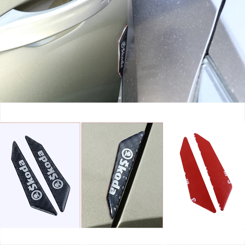 

Lsrtw2017 Real Carbon Fiber Car Door Edge Anti-collision Strip Trims for Skoda Kodiaq Karoq Gt Interior Mouldings Accessories