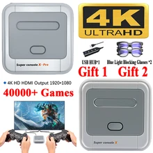 Super Console X Pro 4K HD Retro Game Console For PSP/PS1/DC/N64,Video Game Console With 50000+ Games,KODI,Support 4/2 Players 4