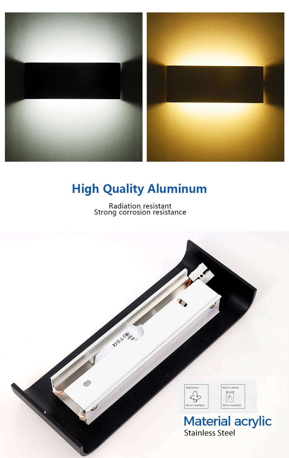 gold wall lights LUCKYLED Led Wall Lamp Bedroom Bedside Sconce Wall Light AC 85-265V Bathroom Mirror Light Stairs Light for Bedroom Living Room led wall lamp