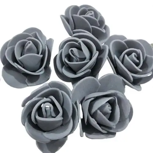 Grey 500pcs 500 шт искусственная пена бутоны роз DIY Свадебный праздник Декор подарок на день Святого Валентина украшения - Цвет: Grey 500pcs