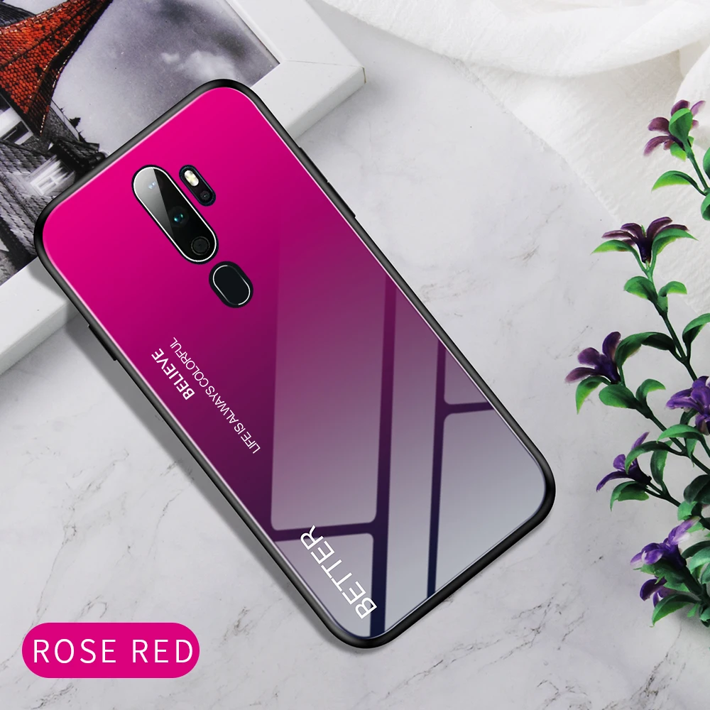 style 04 Для oppo A9 чехол Роскошный мрамор зерна Градиент Жесткий закаленное стекло защитный чехол на заднюю панель для oppo a5 oppo A11X - Цвет: style 04