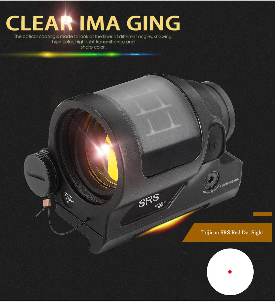 Trijicon охотничий рефлекторный прицел Солнечная силовая система охотничий SRS 1X38 красный точечный прицел с QD креплением Оптика прицел
