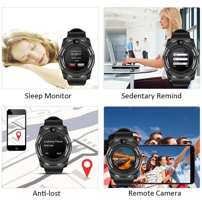 V8 Смарт часы мужские Bluetooth спортивные женские наручные часы Rel gio Смарт-часы с камерой слот для sim-карты Android телефон PK DZ09 Y1 A1