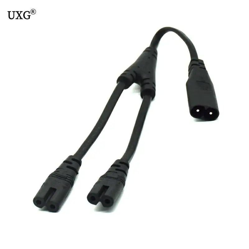IEC 320 C8 Male to 2 x C7 Female Y-Split Power Cable, 28CM, C8 Male to C7 Female Extension Cord Description Image.This Product Can Be Found With The Tag Names Computer Cables Connecting, Computer Peripherals, PC Hardware Cables Adapters