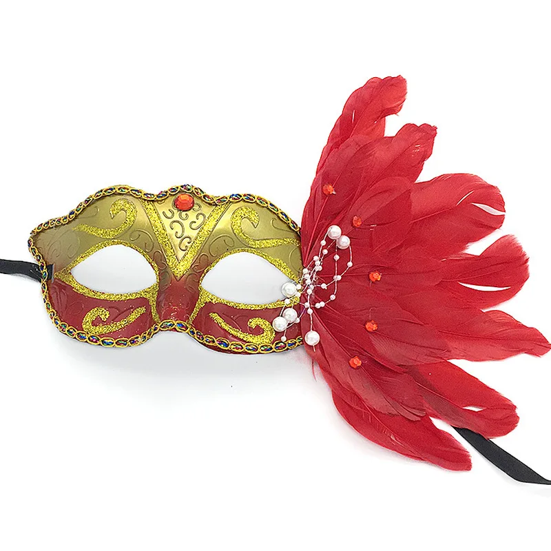 

10pcs/lot Women Girl Masquerade Ball Costume Make Up Party Princess Mask Retro Half Face Feather Flower Dancing Mask