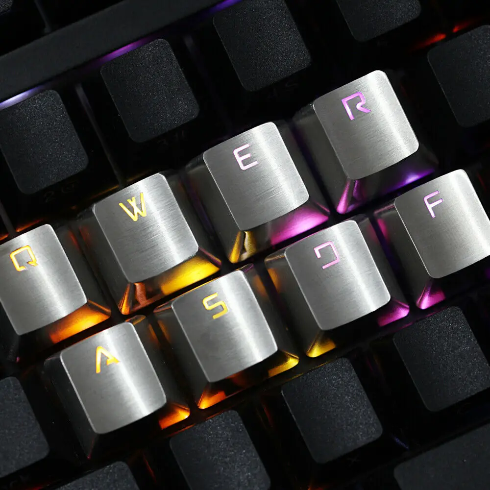 QWERASDF 8 клавиш игровой металлический колпачок из нержавеющей стали+ брелки съемник для Cherry MX механическая клавиатура