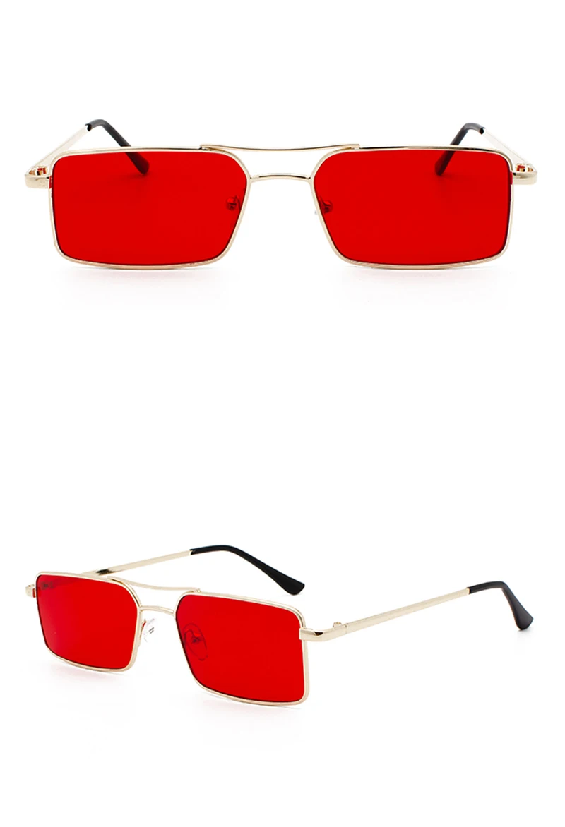 Peekaboo мужские прямоугольные Солнцезащитные очки женские Ретро золотые металлические прозрачные красные желтые синие мужские солнцезащитные очки Квадратные летние аксессуары