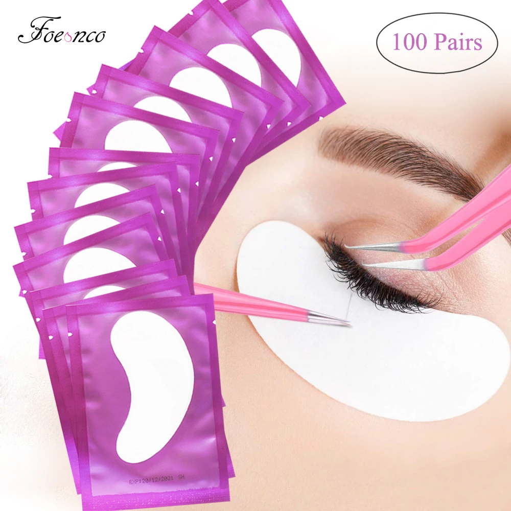 

100pairs Eyelash Extension Paper Patches Grafted Eye Stickers 7 Color Eyelash Under Eye Pads Eye Paper Patches Tips Sticker