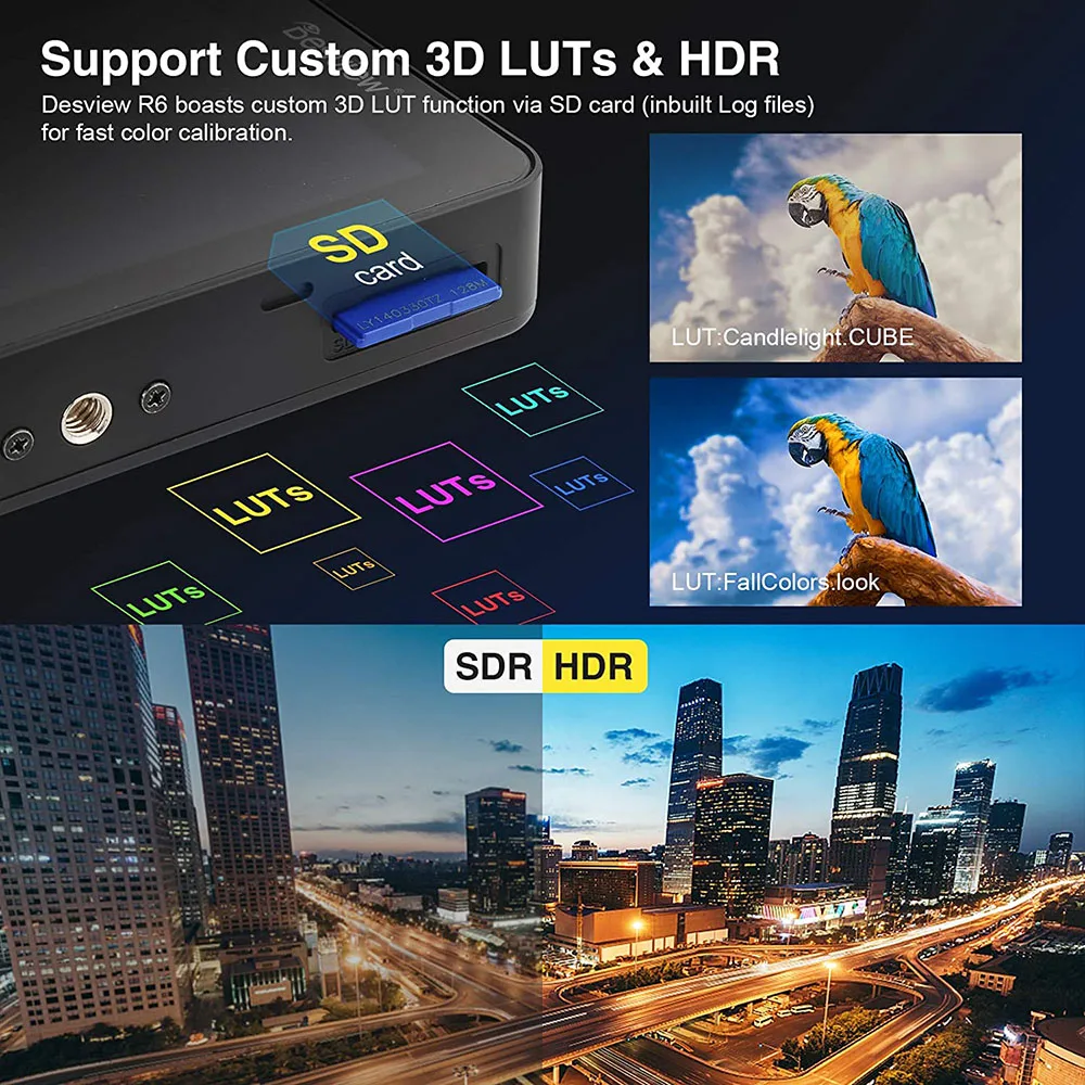 Desview R6 UHB 4K Monitor 5.5 Inch Camera Field Monitor FHD 2800nits 1920x1080 3D LUT HDR Touch Screen for Sony Canon Video