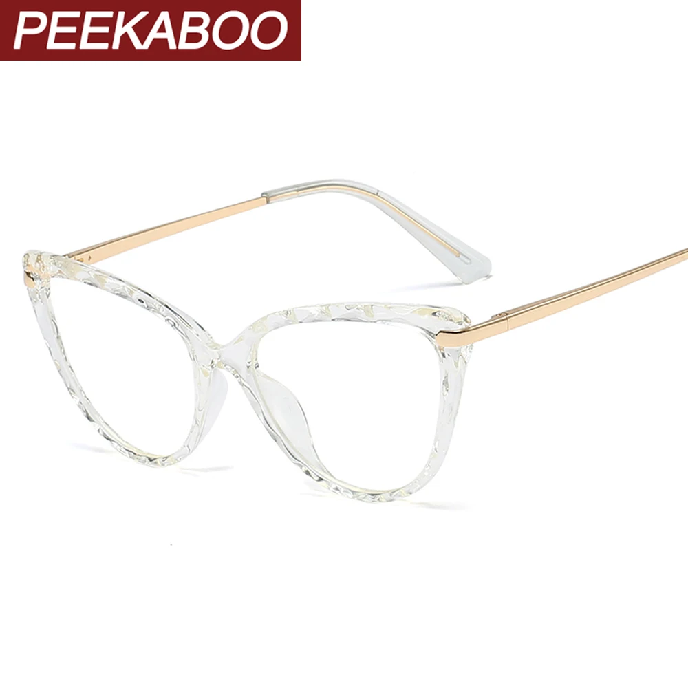 Женские оправы для очков кошачий глаз Peekaboo tr90 полуметаллические по рецепту