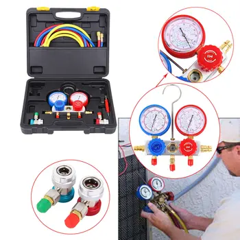 

(Ship From Germany)2-way mechanic air conditioning for R134a R22 R12 R502 manometer set 4000psi