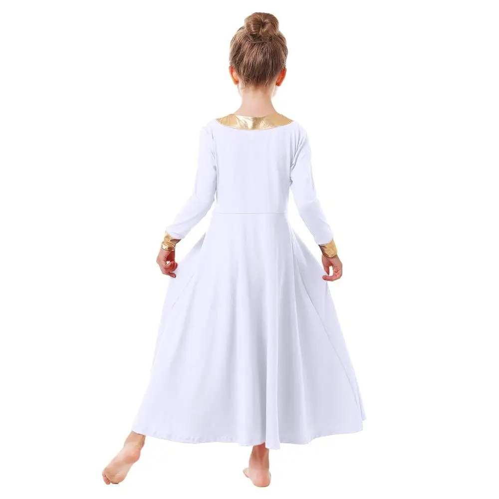 Детское балетное платье; платье для девочек; Плиссированное длинное платье для литургического танца; одежда для отдыха; балетное платье для танцев; Одежда для танцев