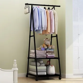 

Bedroom coat rack removable drying rack floor super load bearing room hanger rod bedroom Nordic thickening WY815