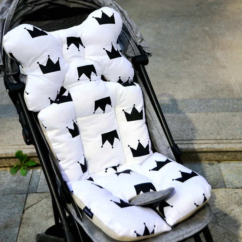 Сиденье для детской коляски дышащее 3D Сетчатое хлопковое мягкое сиденье подкладка для коляски автомобиля серый/белый Новорожденные аксессуары для колясок