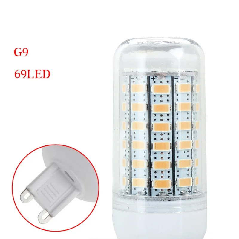 

12 Вт яркое энергосберегающее освещение G9 E27 5730SMD 69LED кукурузная лампа светильник теплый белый 220V ударопрочный СВЕТОДИОДНАЯ лампа-Кукуруза Светильник Свеча светильник Точечный светильник