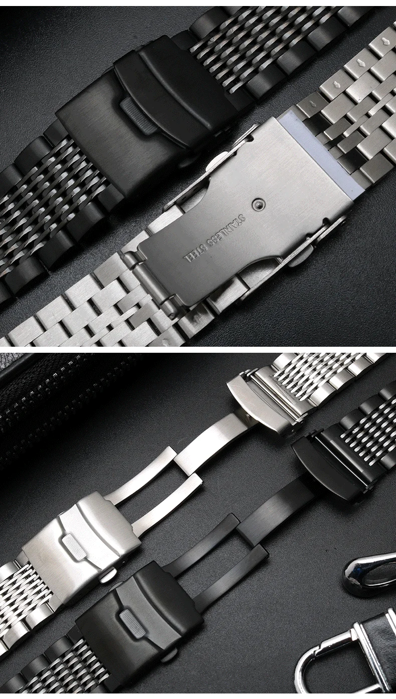 Высококачественный ремешок из нержавеющей стали для samsung gesr S2 S3 huawei watchGT2 часы браслет 20 мм 22 мм ремешок для часов металлический прочный