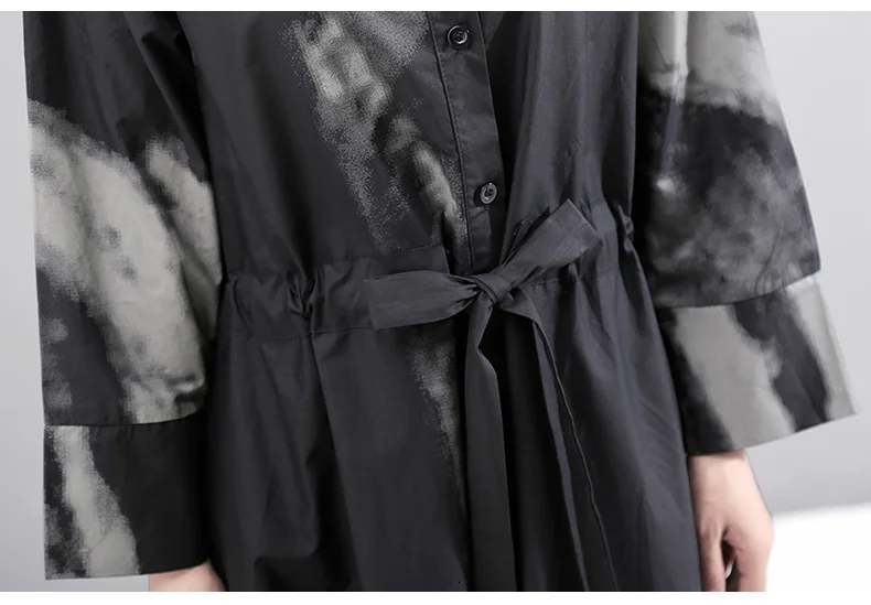 New Fashion Style Black Print Hit Color Vintage Dress Fashion Nova Clothing