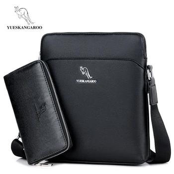 

YUESKANGAROO Men's Messenger Bag Leather Business Briefcase Male Famous Luxury Bags Small Shoulder Bag For Men Crossbody Bags
