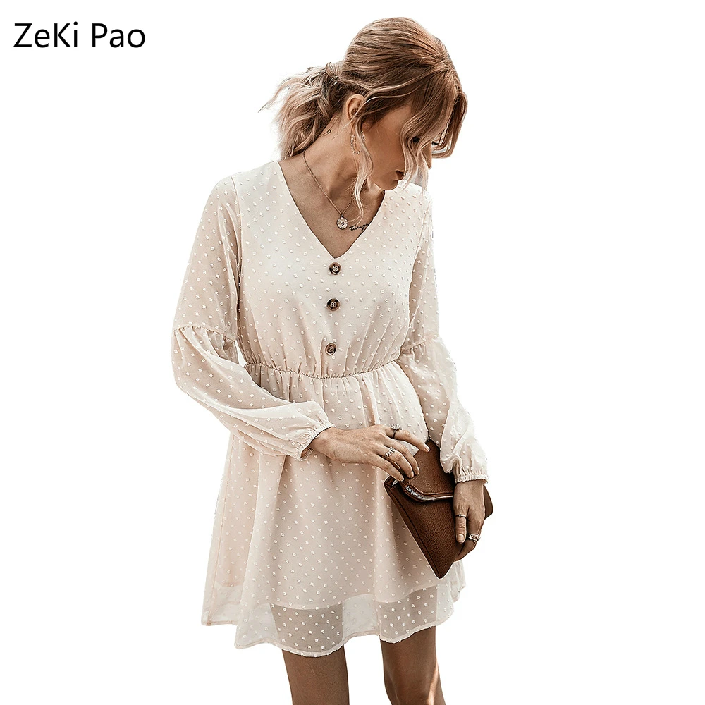 

Royal Blue Contrast Convex Lace Surplice Sexy Belt Dress Female 2020 Spring and Summer Long Sleeve Deep V-neck Elegant Dress