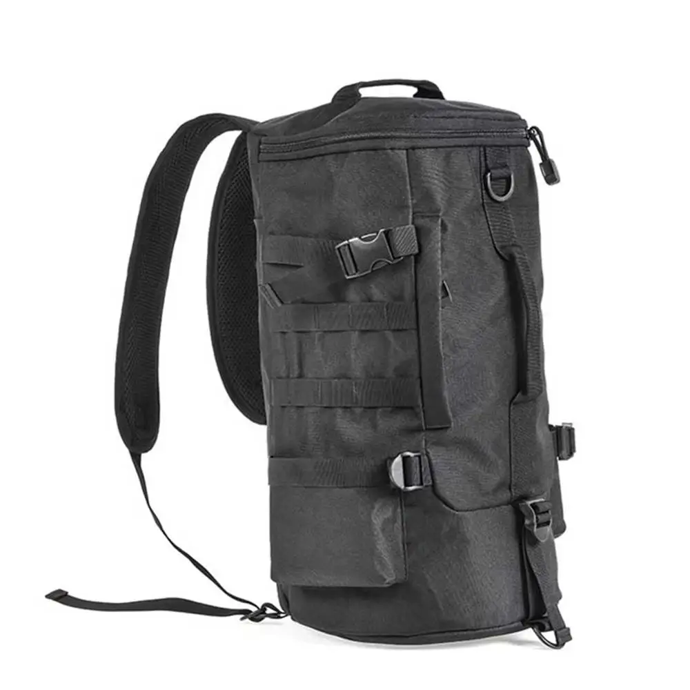 

Fishing Bag Folding Black Cylindrical Large Capacity Fishing Tackle Backpack Tackle Storage Bags Travel Carry Bag Black