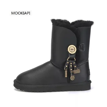 

2019 Chinese brand women's snow boots, real sheepskin, 100% natural wool, free delivery of the latest shoes, 6 colors
